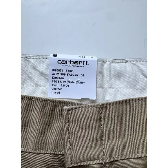 Carhartt WIP 36x32 Great Master Pant Chino Beige Leather